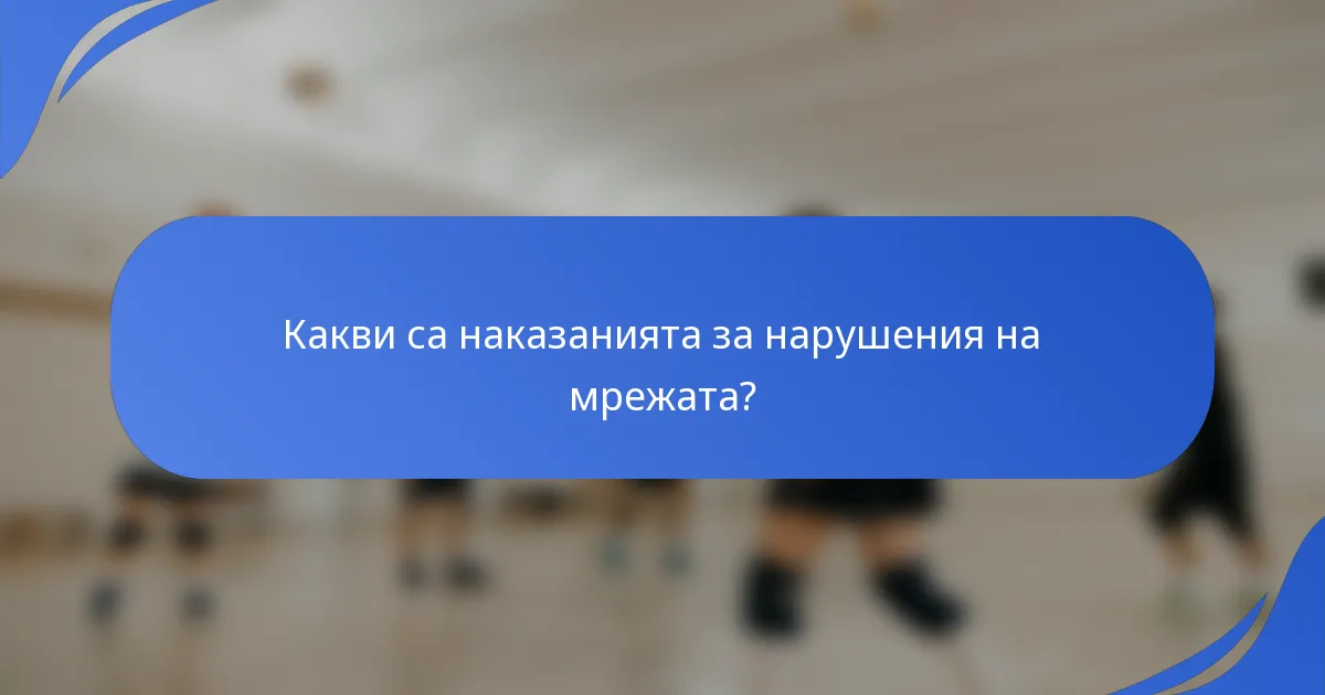 Какви са наказанията за нарушения на мрежата?