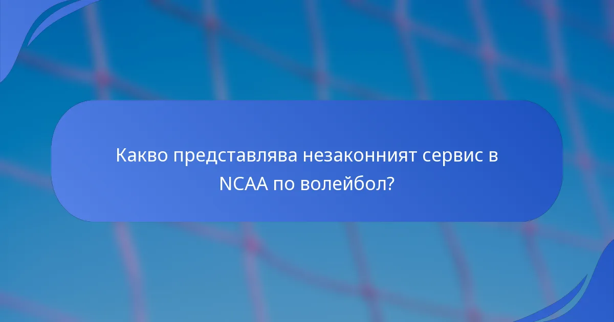 Какво представлява незаконният сервис в NCAA по волейбол?